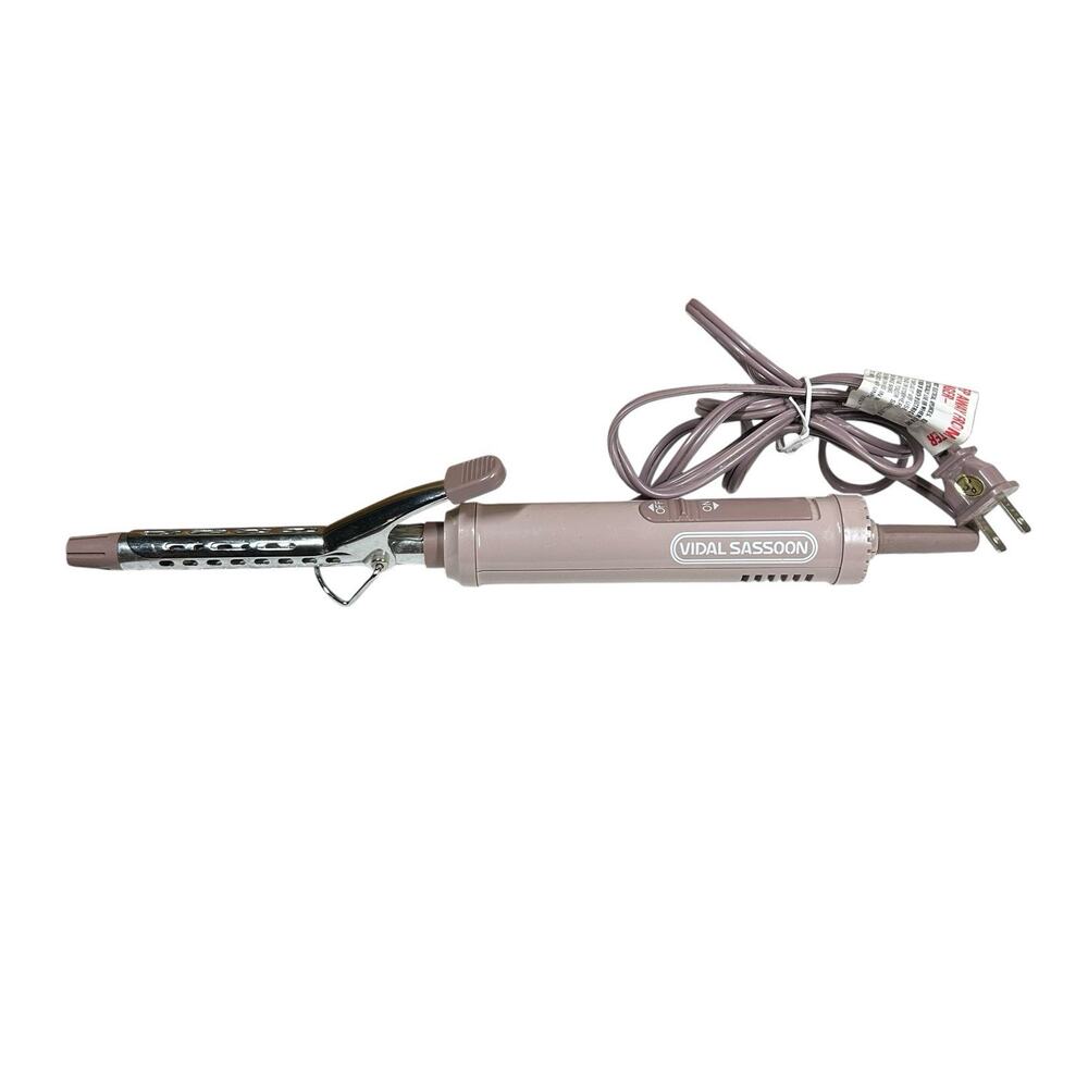 Vtg VIDAL SASSOON 5/8" Spiral Curl Hot Air Curling Iron Style & Dry Pink VS175